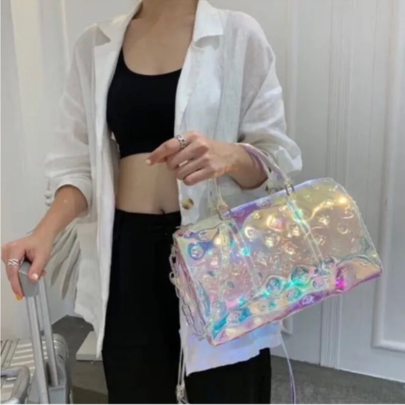 Holographic PVC Satchel Tote Purse *NWOT* - Picture 3 of 9